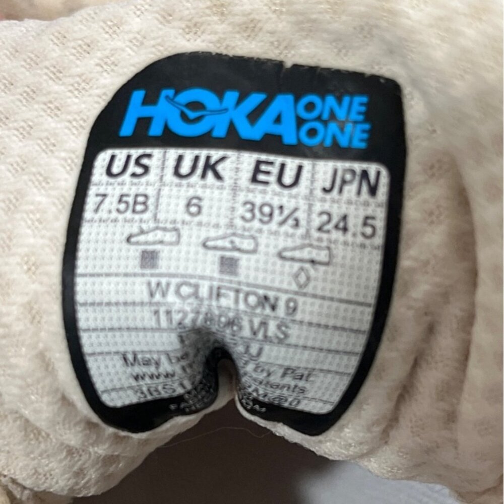 Hoka One One Clifton 9 Womens Running Shoes Vanilla Astral Sneakers Size 7.5 - Picture 9 of 11